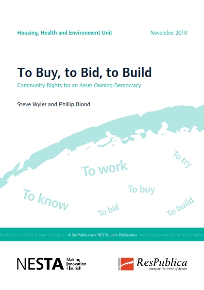 To Buy, To Bid, To Build: Community rights for an asset-owning democracy